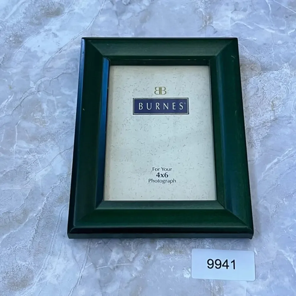 Burnes of Boston Green Wood Picture Frame 4x6 in Rectangle Matte Free Standing